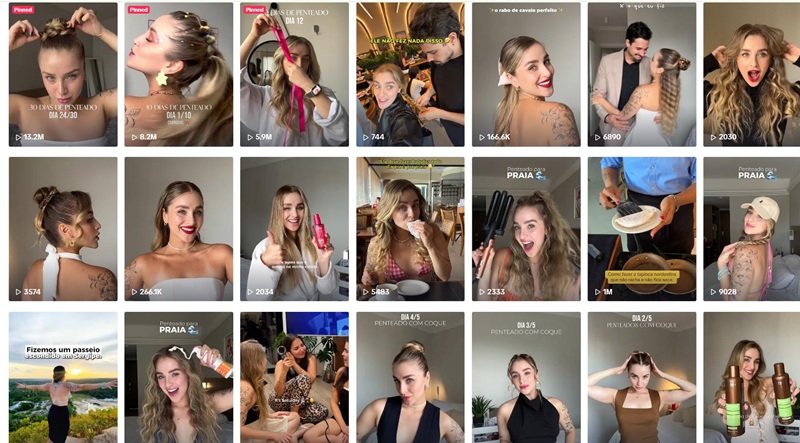 40萬粉絲的TikTok巴西時尚類博主頻道內(nèi)容
