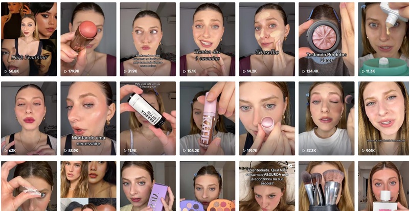 41.5萬(wàn)粉絲的TikTok巴西美妝類博主頻道內(nèi)容