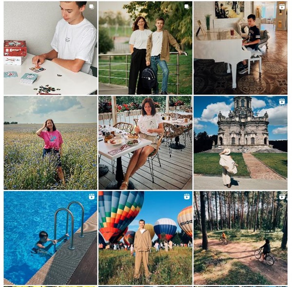 Instagram達人營銷:俄羅斯家庭旅行博主兼攝影師頻道內(nèi)容