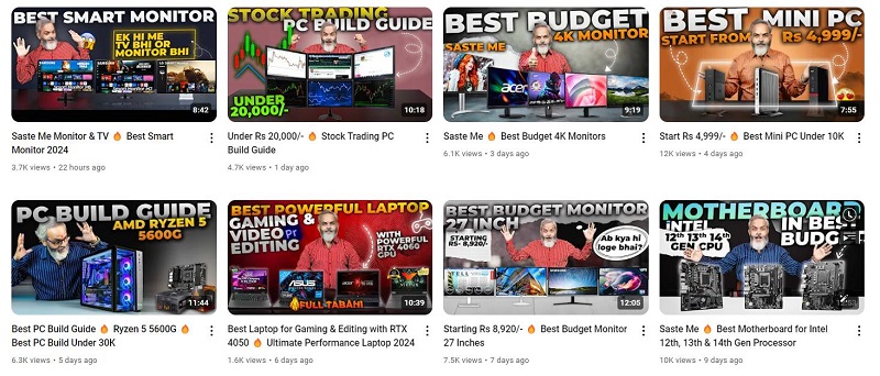 YouTube網(wǎng)紅:印度百萬(wàn)粉絲電腦科技頻道博主