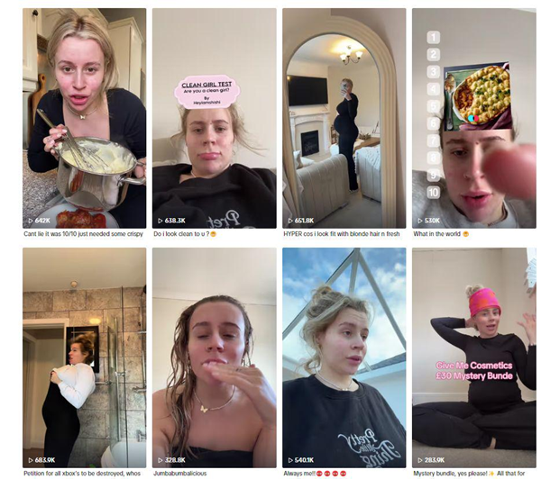 英國KOL紅人生活類博主頻道內(nèi)容