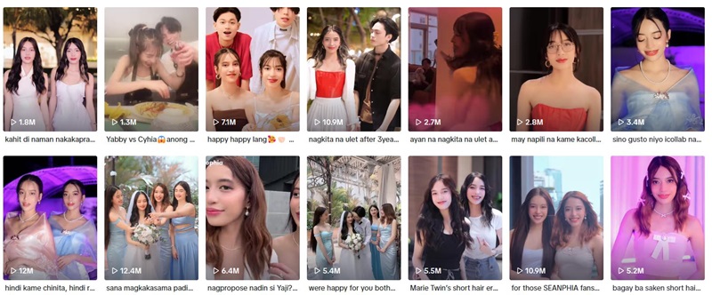 菲律賓頭部tiktok時(shí)尚DIY雙胞胎美女博主