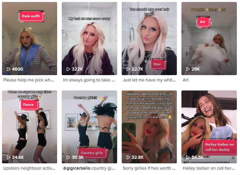 Tik Tok泰國紅人頻道內(nèi)容