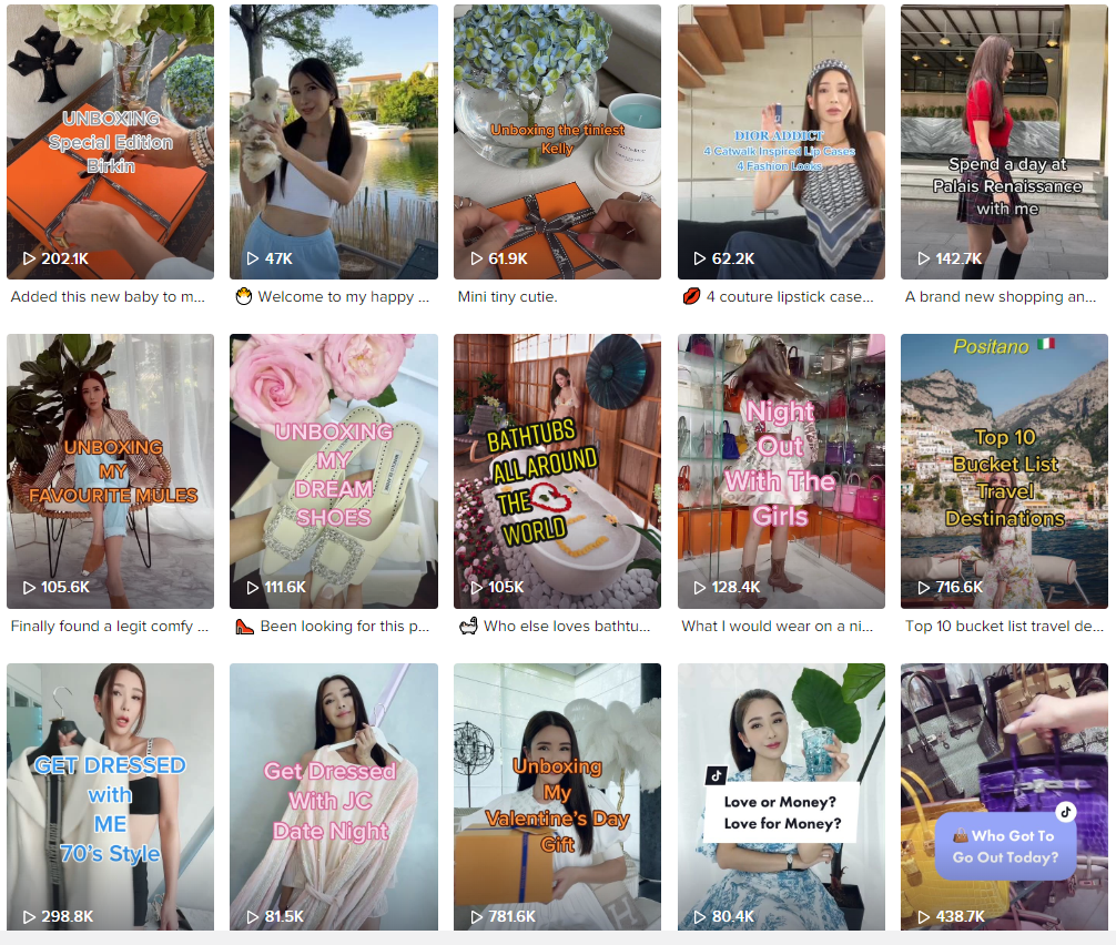 Tik Tok泰國紅人頻道內容