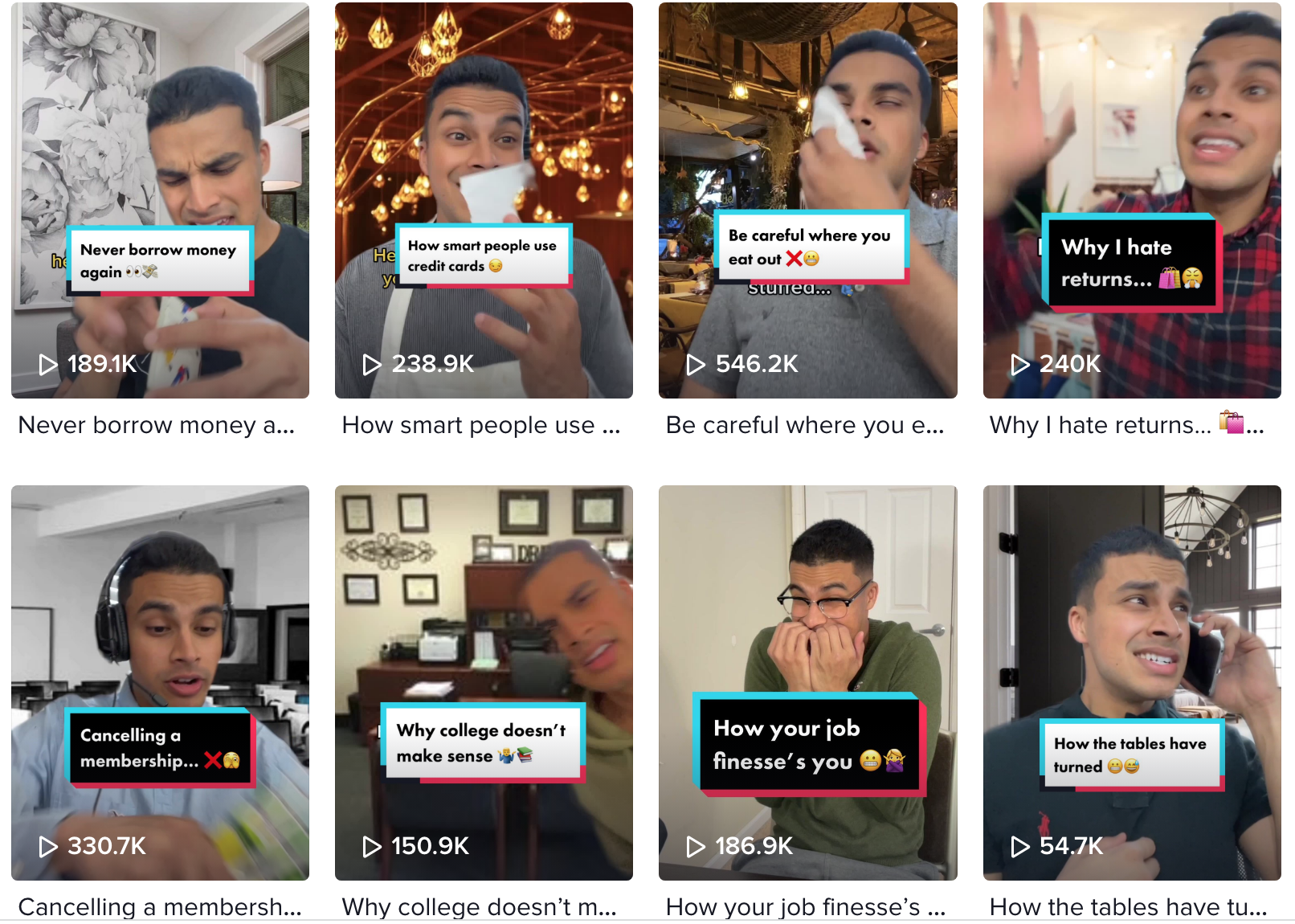 Tik Tok泰國紅人頻道內(nèi)容