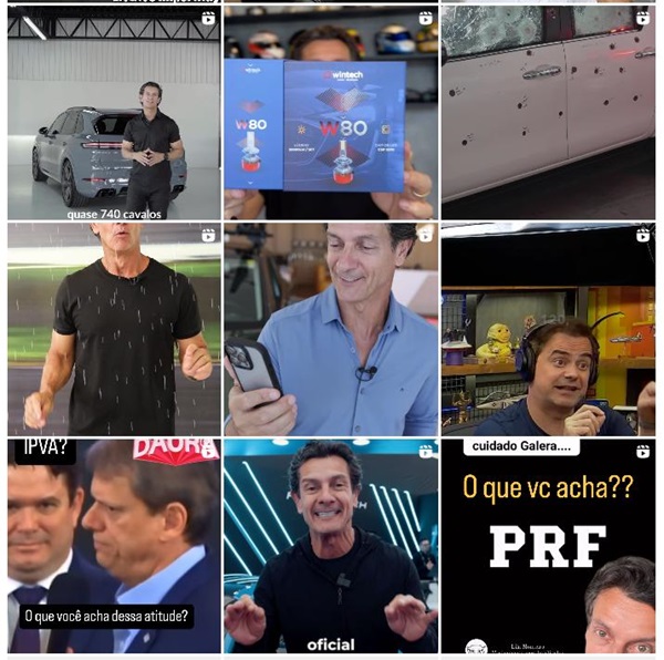 Instagram網(wǎng)紅營銷:巴西知名賽車測試員/主持人腰部博主頻道內(nèi)容