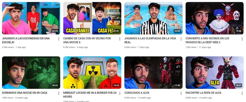 YouTube網(wǎng)紅:墨西哥千萬(wàn)級(jí)娛樂(lè)搞笑主播頻道內(nèi)容