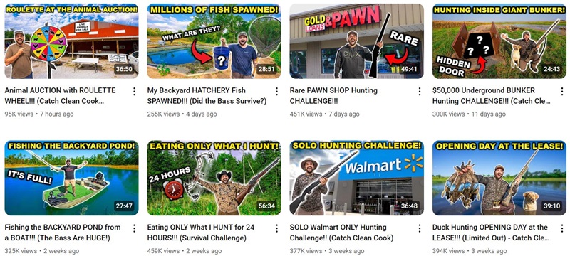 YouTube網(wǎng)紅:美國戶外休閑釣魚博主頻道內(nèi)容