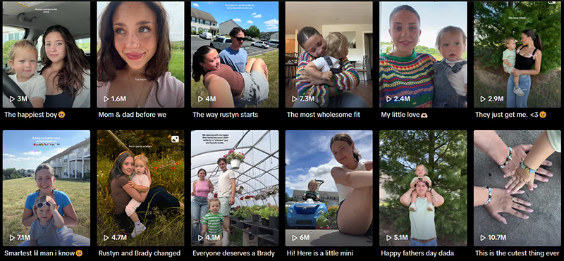 垂直海外母嬰tiktok博主頻道內(nèi)容